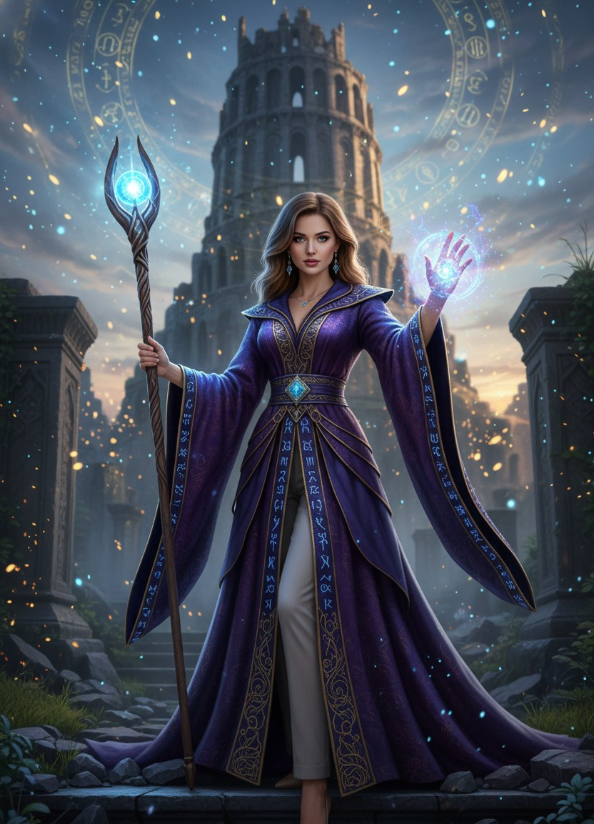 Wellness & Zen — High Fantasy Mage Portrait (Female)