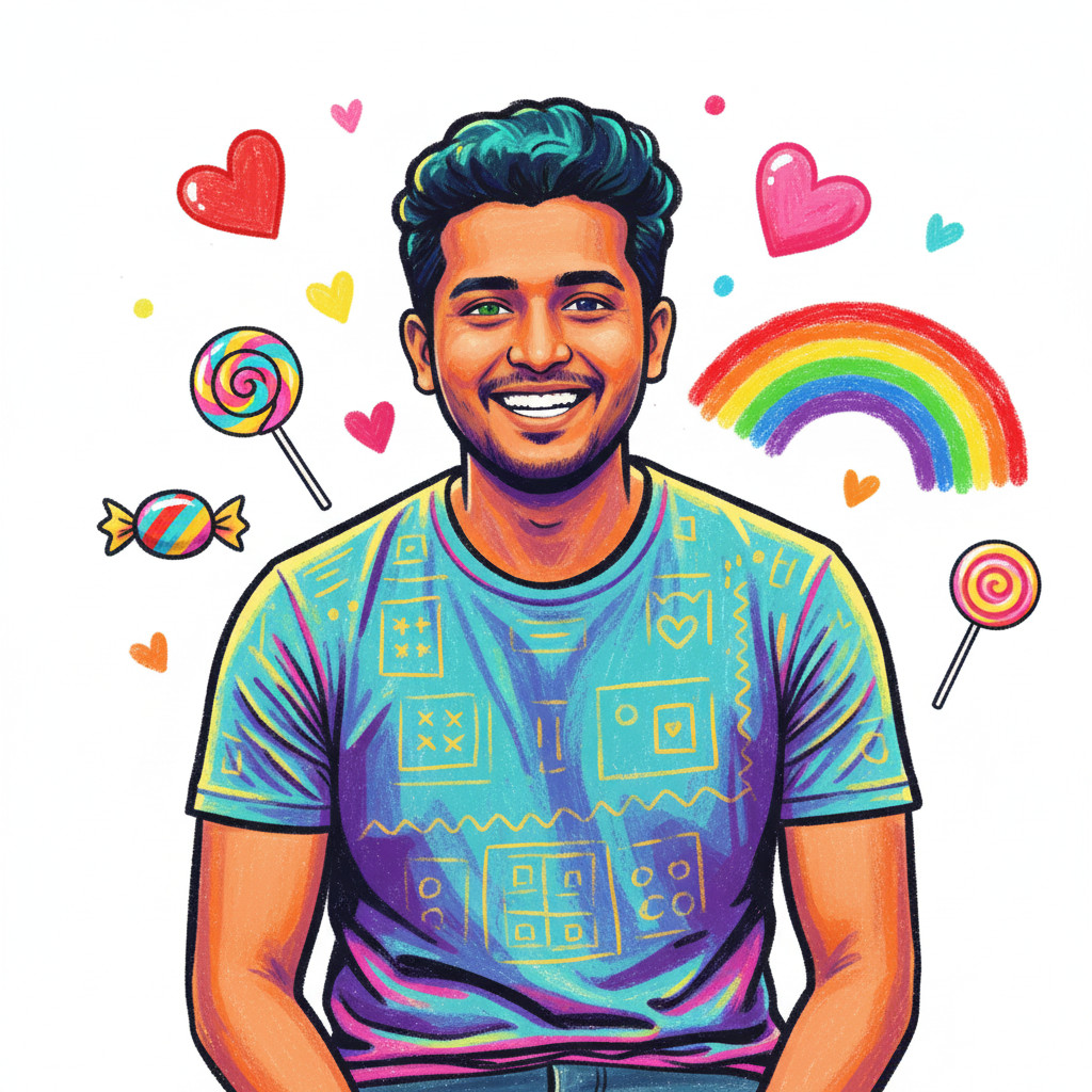 Playful Crayon — Whimsical Crayon Illustration Style (Male)