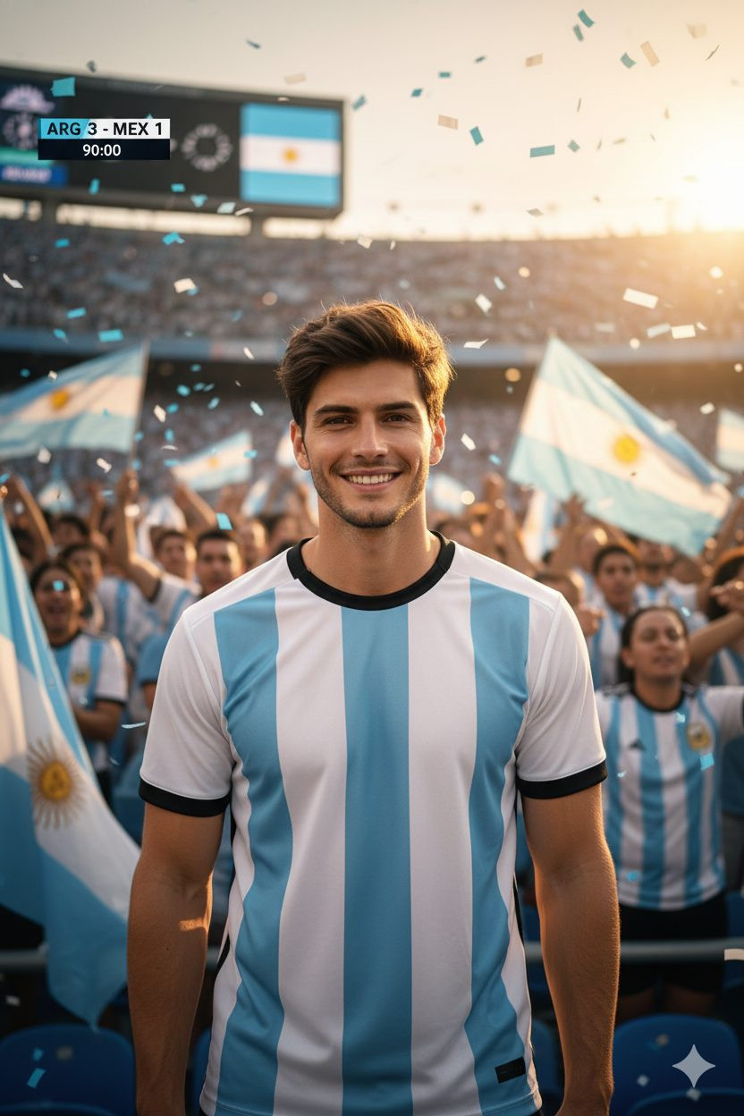 Football Fan Reactions — GOLDEN HOUR STADIUM HERO PORTRAIT (Male)