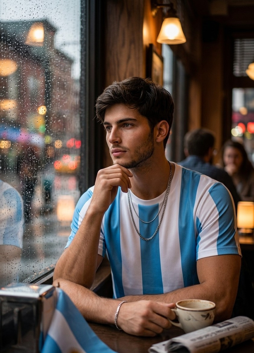 Supporter Lifestyle Portraits — rainy window café portrait (Male)