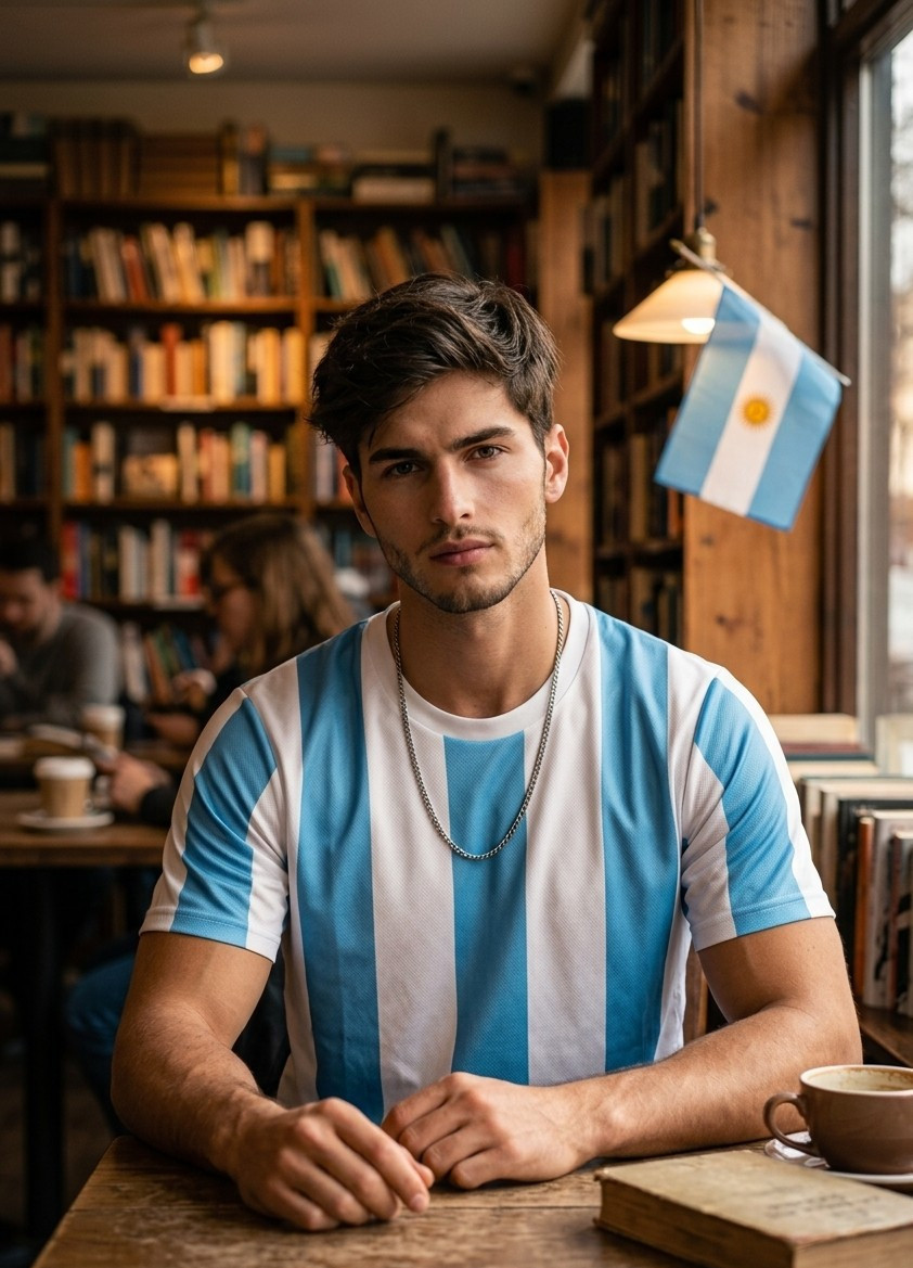 Supporter Lifestyle Portraits — bookstore football aesthetic (Male)