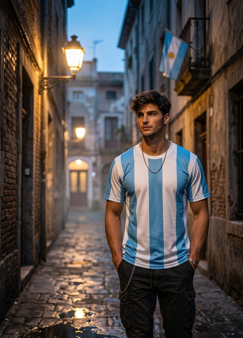 Supporter Lifestyle Portraits — old alley football portrait (Male)