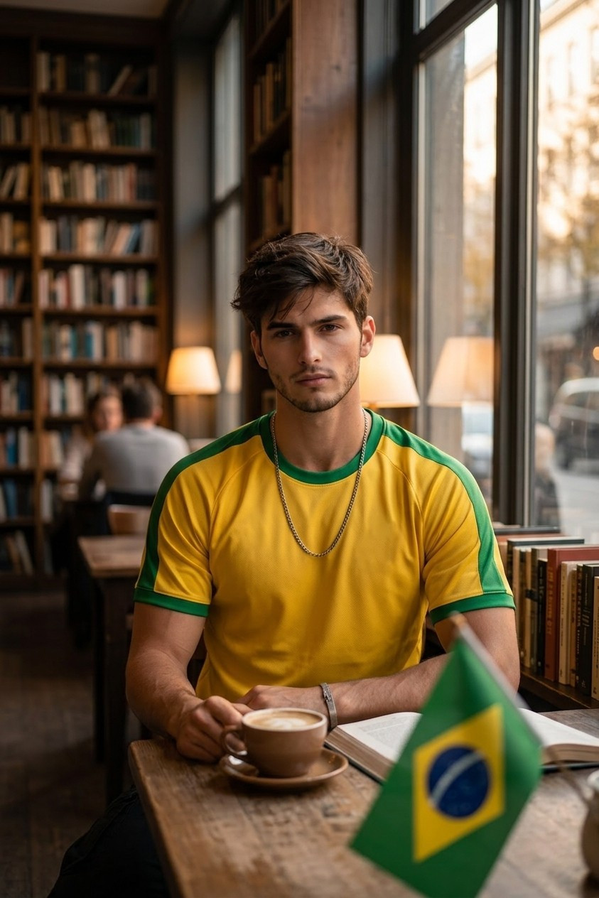 Supporter Lifestyle Portraits — cozy library café portrait (Male)