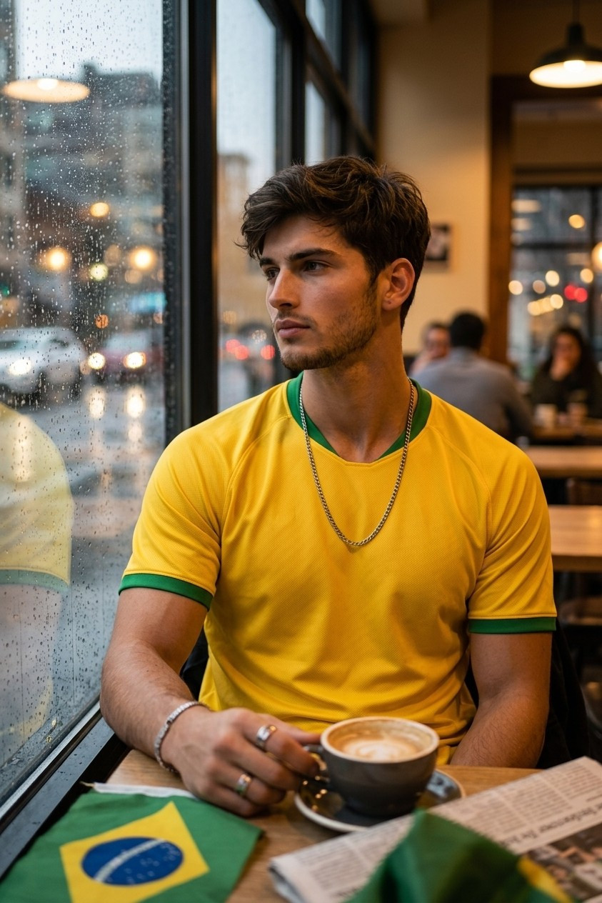 Supporter Lifestyle Portraits — rainy window café portrait (Male)