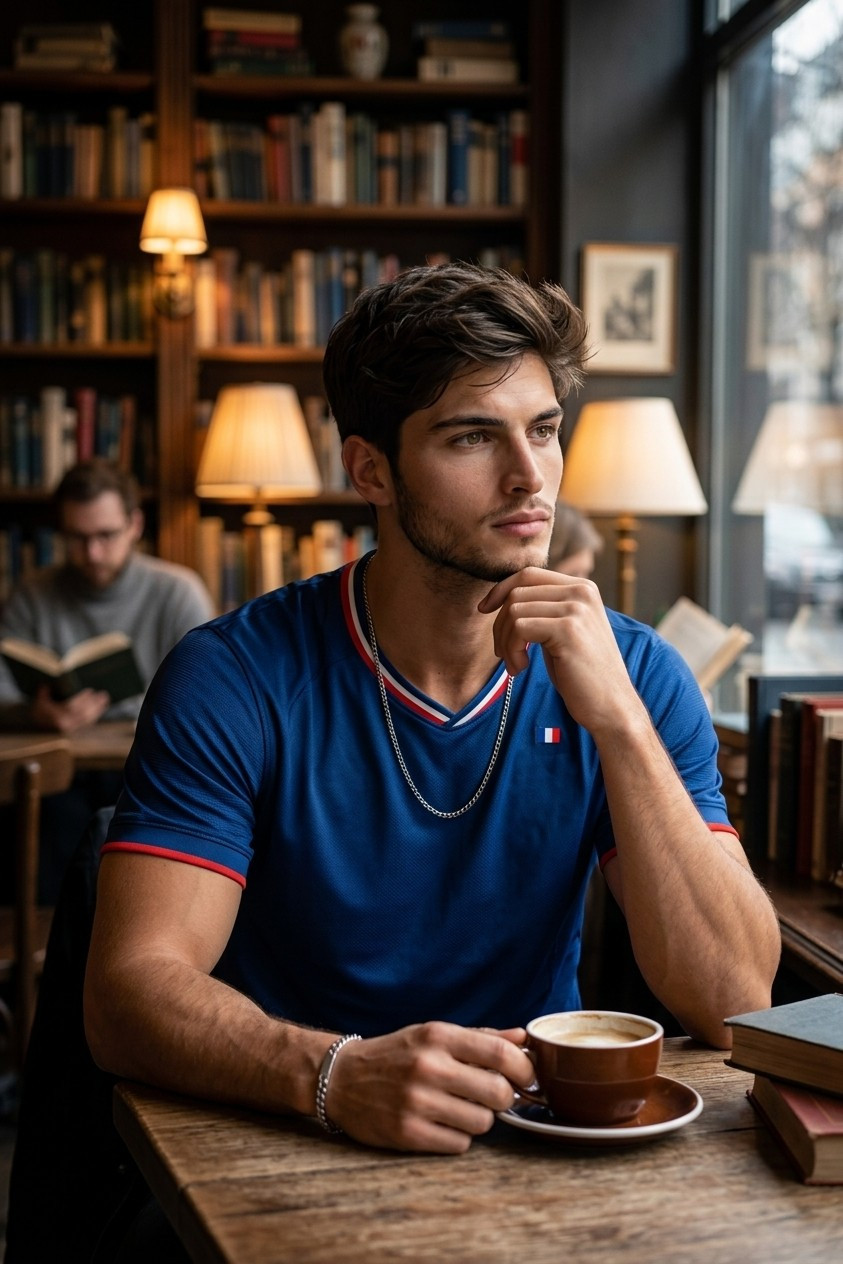 Supporter Lifestyle Portraits — cozy library café portrait (Male)