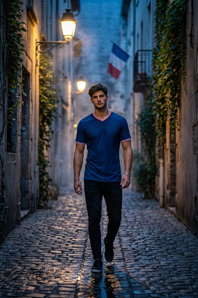 Supporter Lifestyle Portraits — old alley football portrait (Male)