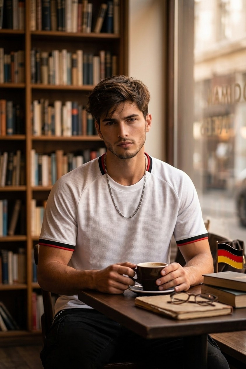 Supporter Lifestyle Portraits — cozy library café portrait (Male)