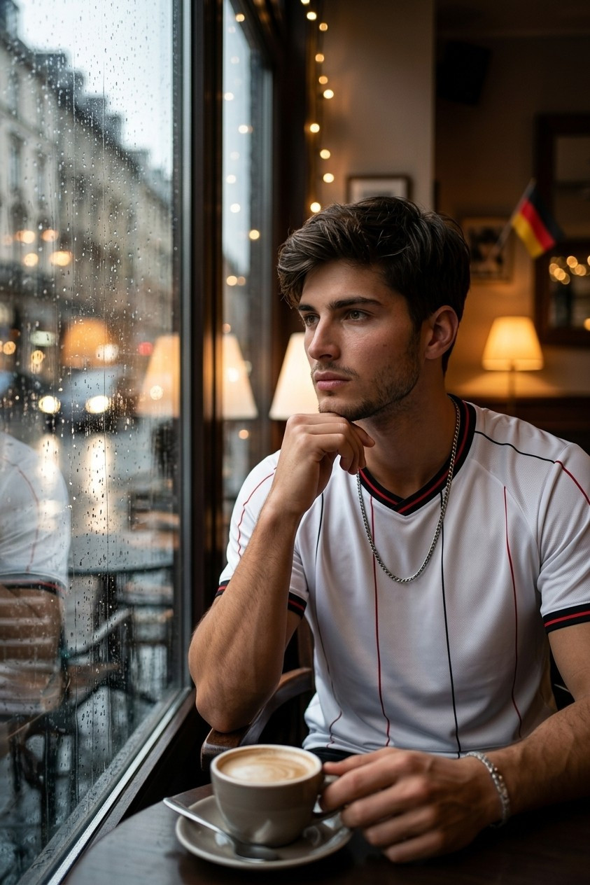 Supporter Lifestyle Portraits — rainy window café portrait (Male)