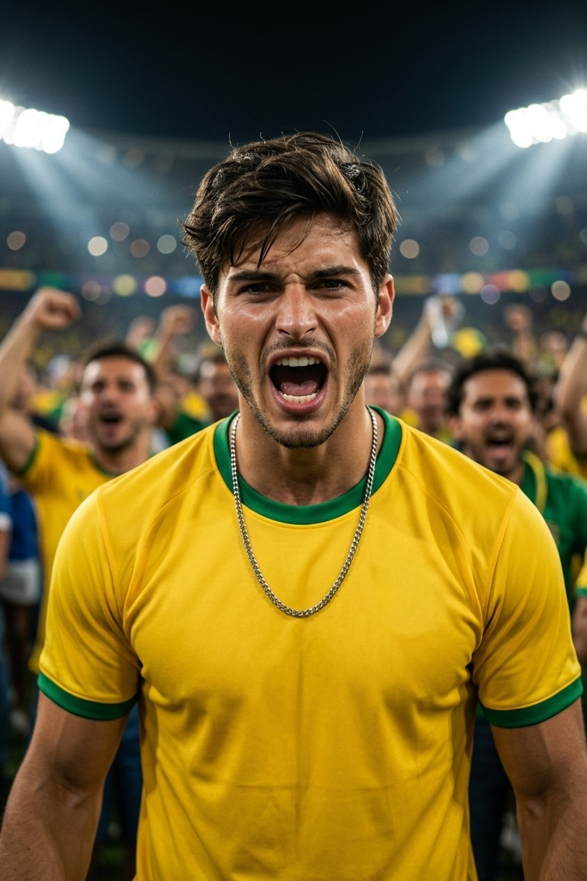 Football Fan Reactions — Stadium Emotion Close-Up (Male)