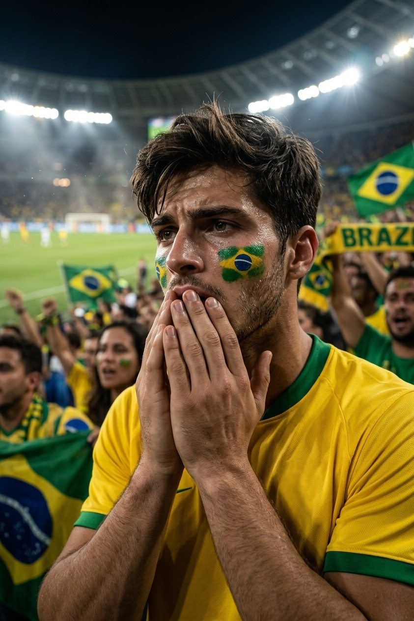 Football Fan Reactions — PENALTY TENSION CLOSE-UP (Male)