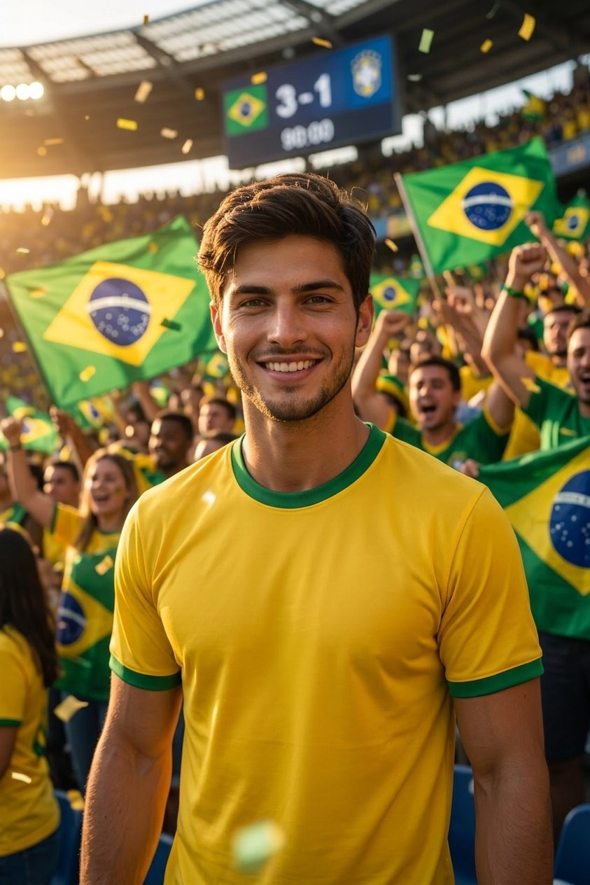 Football Fan Reactions — GOLDEN HOUR STADIUM HERO PORTRAIT (Male)