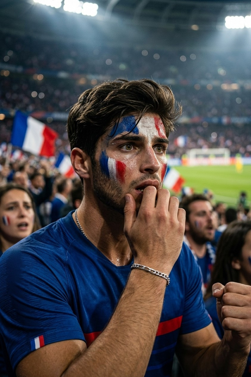 Football Fan Reactions — PENALTY TENSION CLOSE-UP (Male)