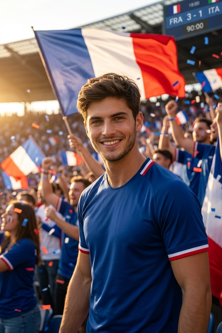 Football Fan Reactions — GOLDEN HOUR STADIUM HERO PORTRAIT (Male)