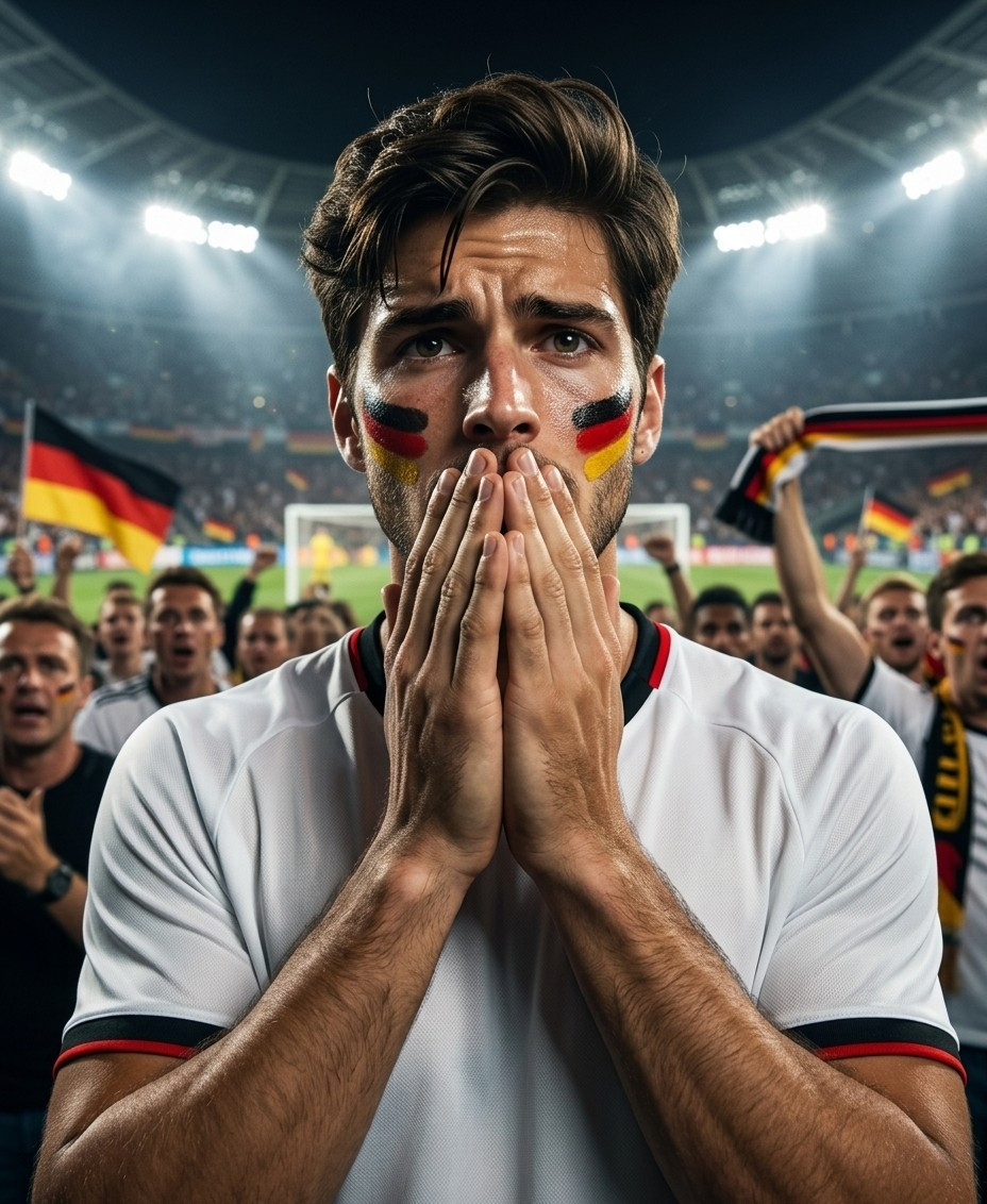 Football Fan Reactions — PENALTY TENSION CLOSE-UP (Male)