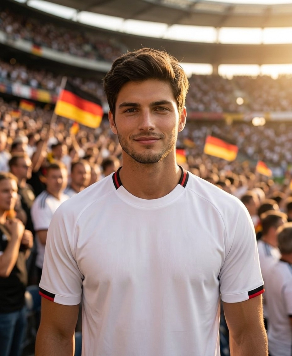 Football Fan Reactions — Cinematic stadium fan portrait (Male)