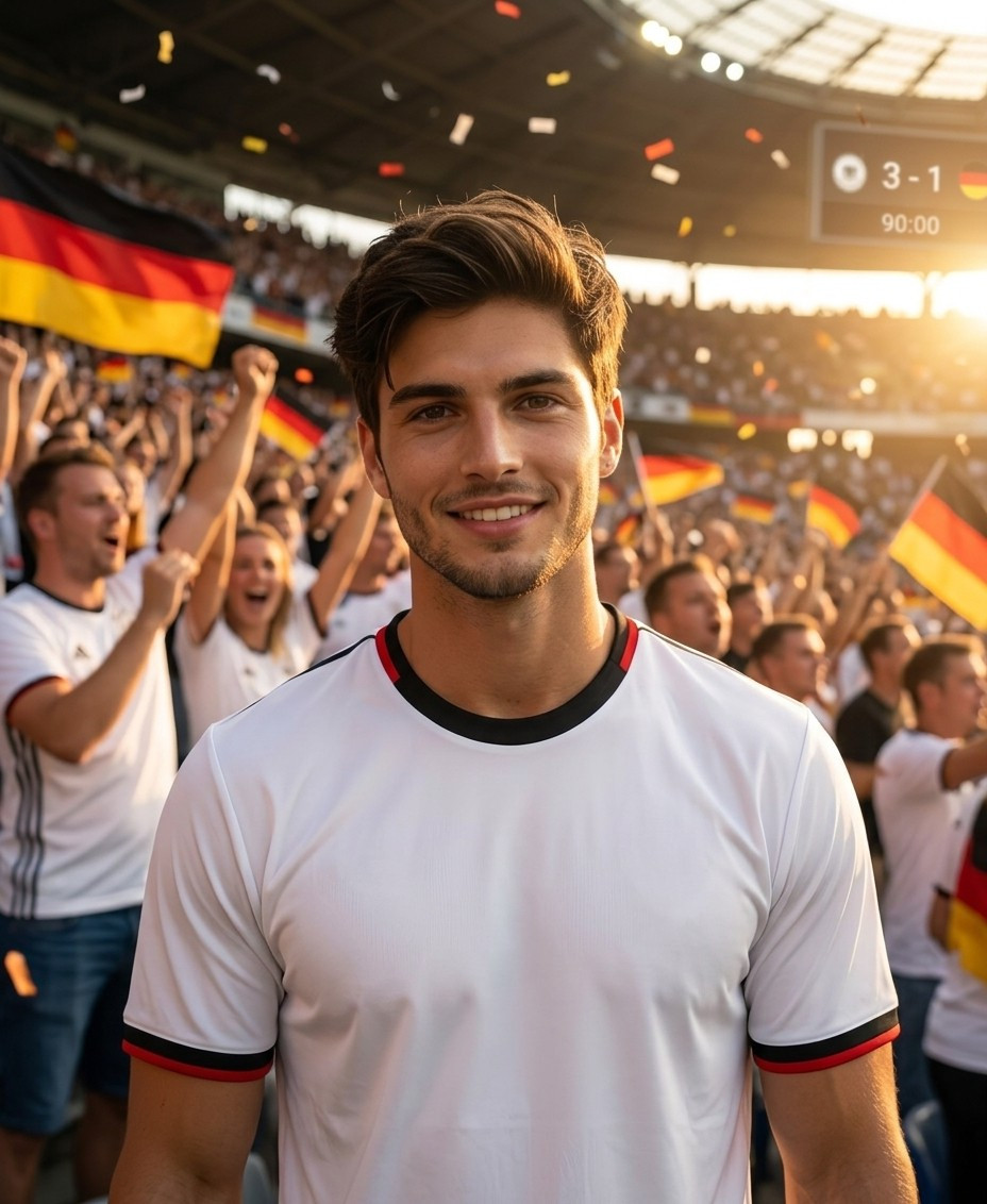 Football Fan Reactions — GOLDEN HOUR STADIUM HERO PORTRAIT (Male)