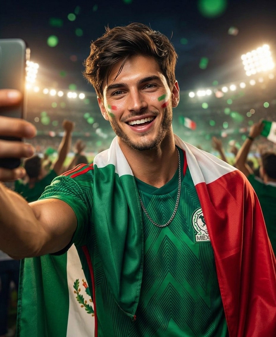 Football Fan Reactions — Cinematic Stadium Selfie Football Fan (Male)