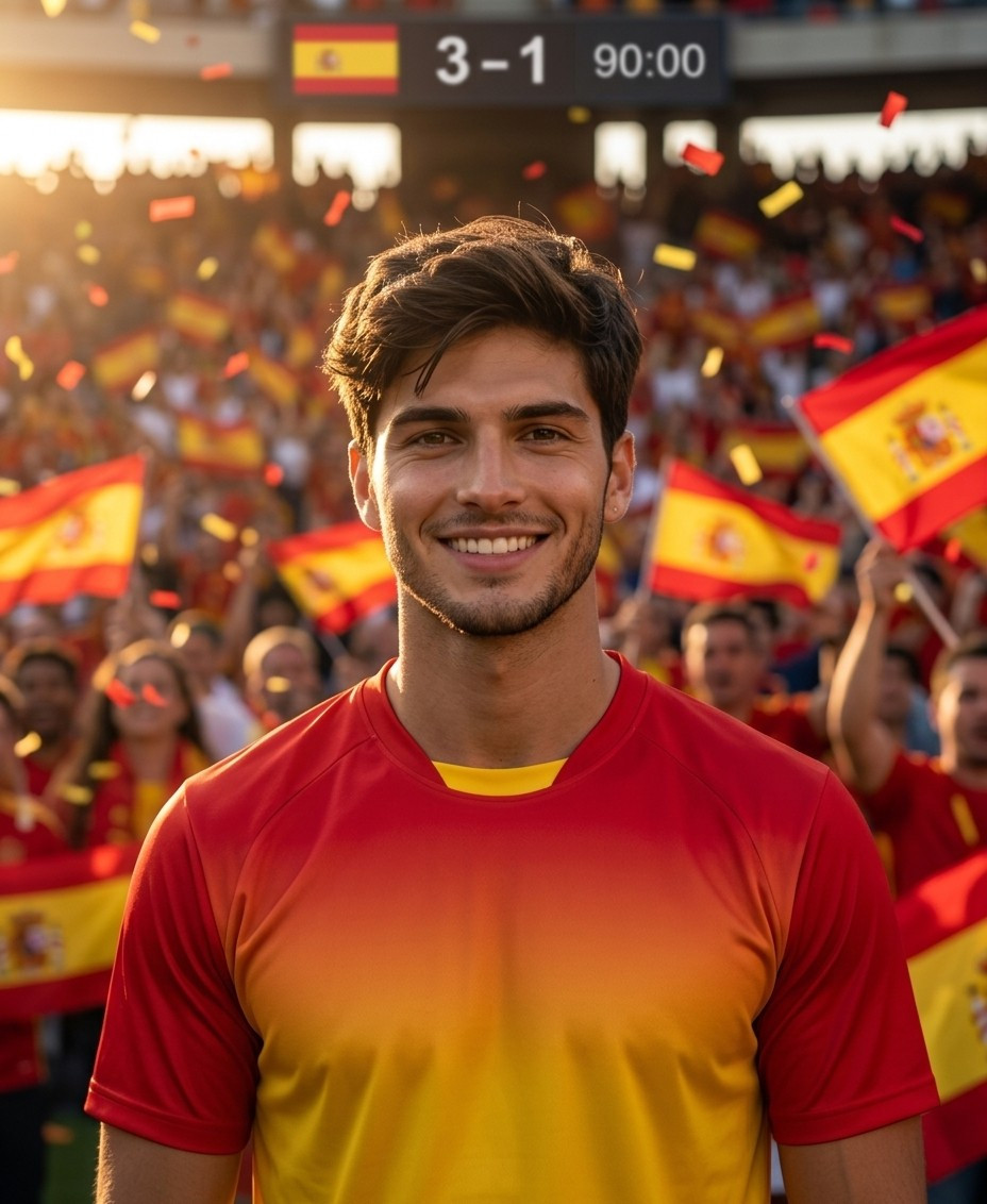 Football Fan Reactions — GOLDEN HOUR STADIUM HERO PORTRAIT (Male)
