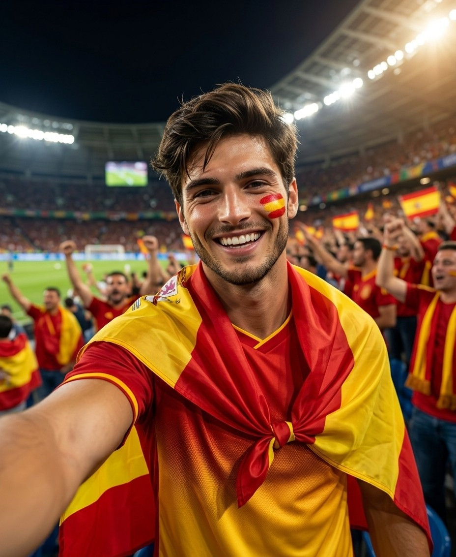 Football Fan Reactions — Cinematic Stadium Selfie Football Fan (Male)