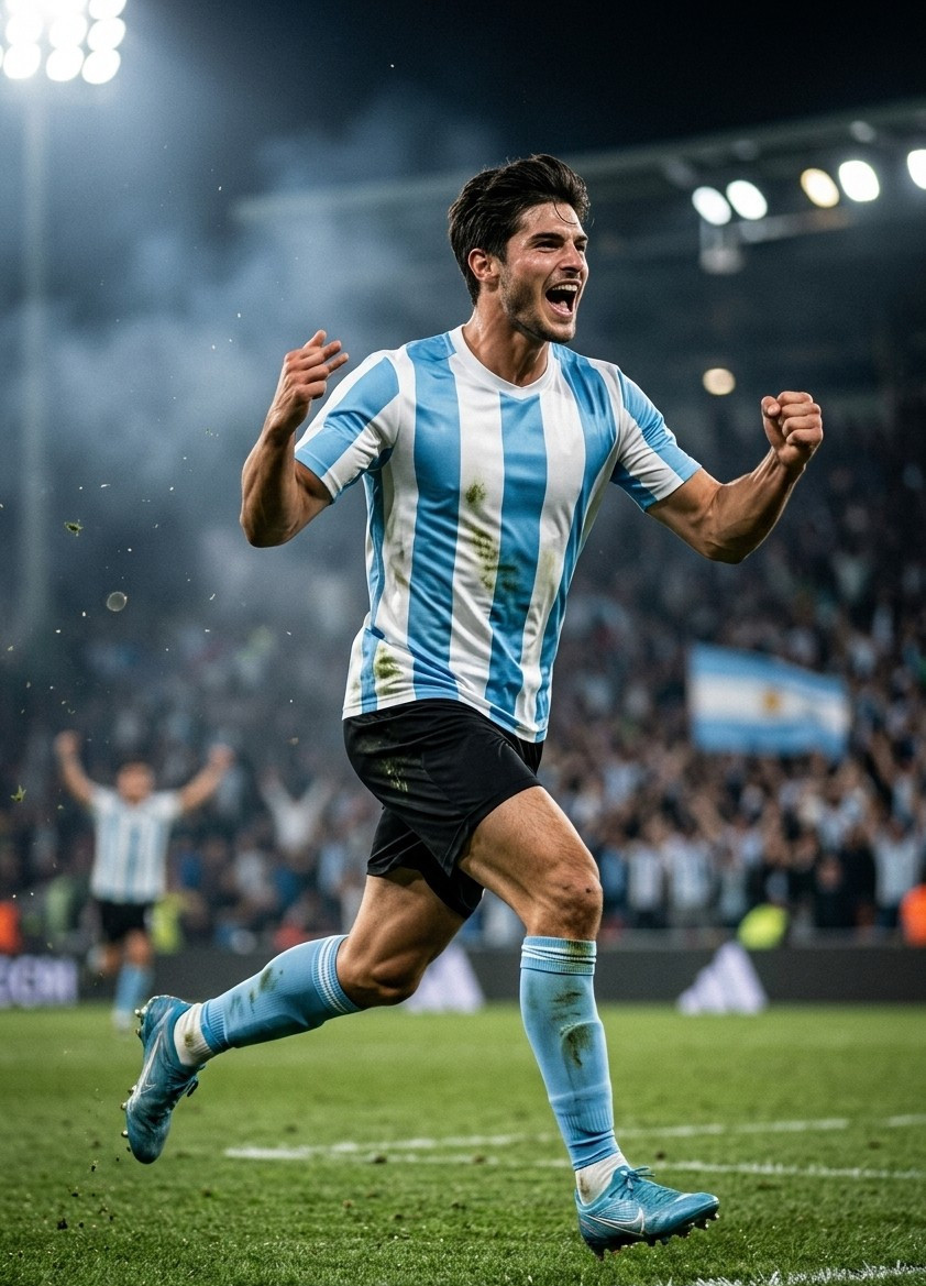 Fan flex portraits — goal celebration run (Male)