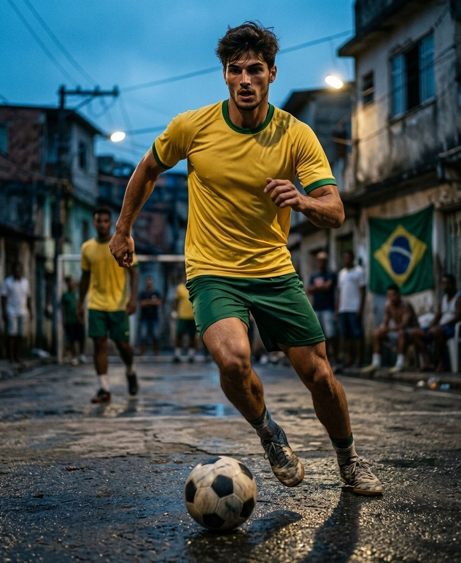 Fan flex portraits — street field dribble (Male)