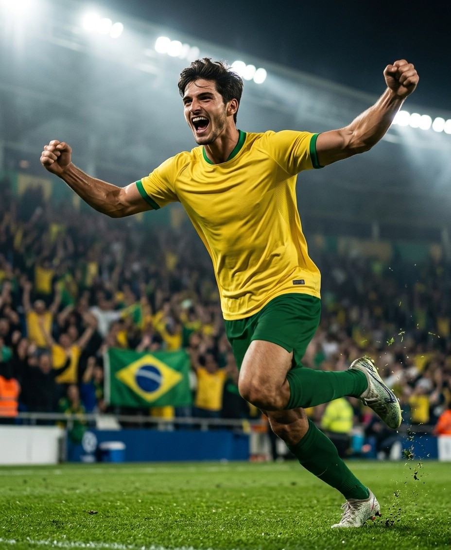 Fan flex portraits — goal celebration run (Male)