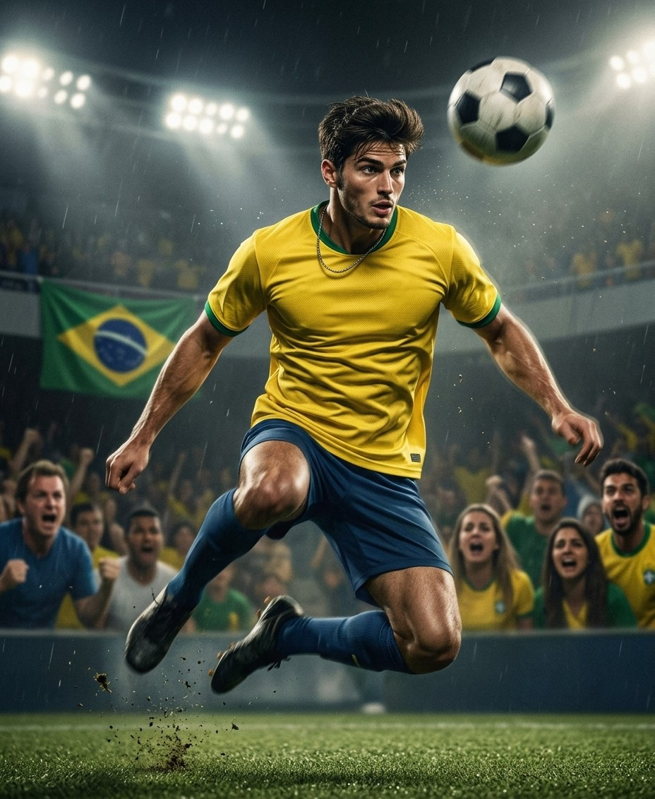 Fan flex portraits — floodlight header jump (Male)