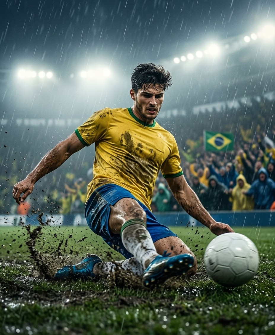Fan flex portraits — muddy slide tackle (Male)