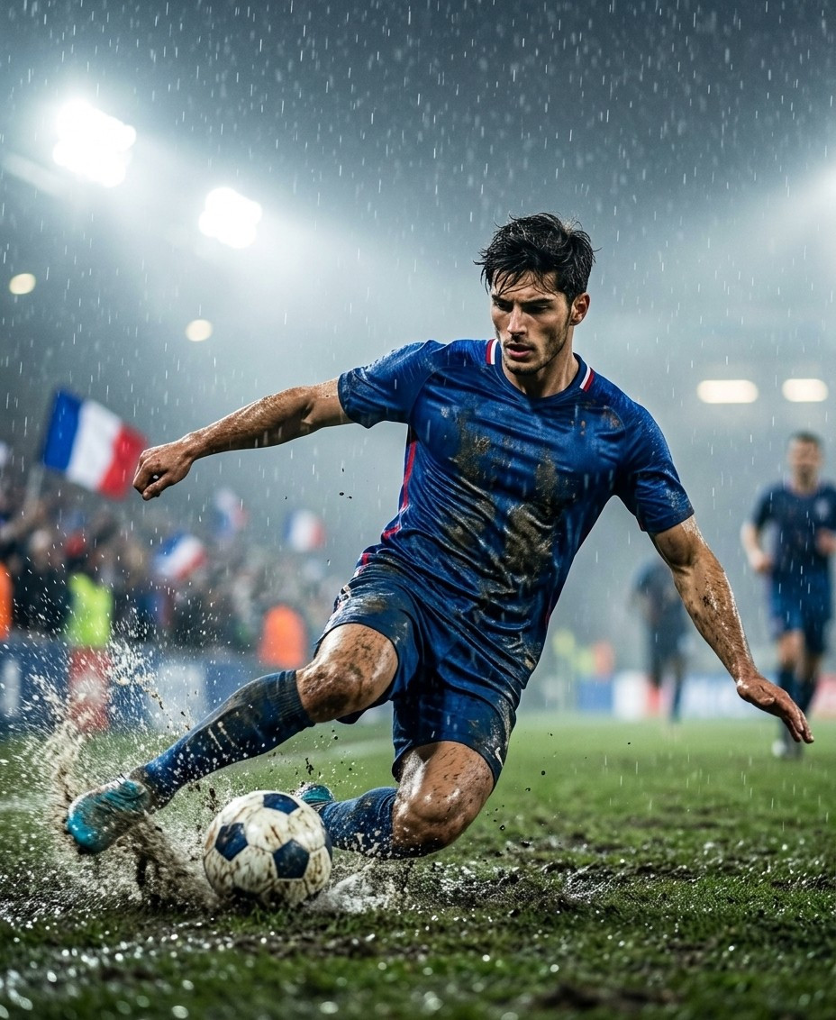 Fan flex portraits — muddy slide tackle (Male)