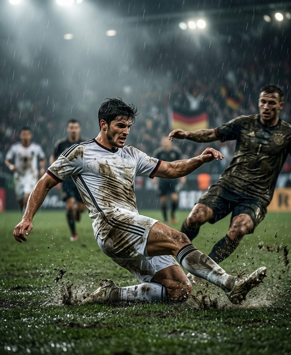 Fan flex portraits — muddy slide tackle (Male)