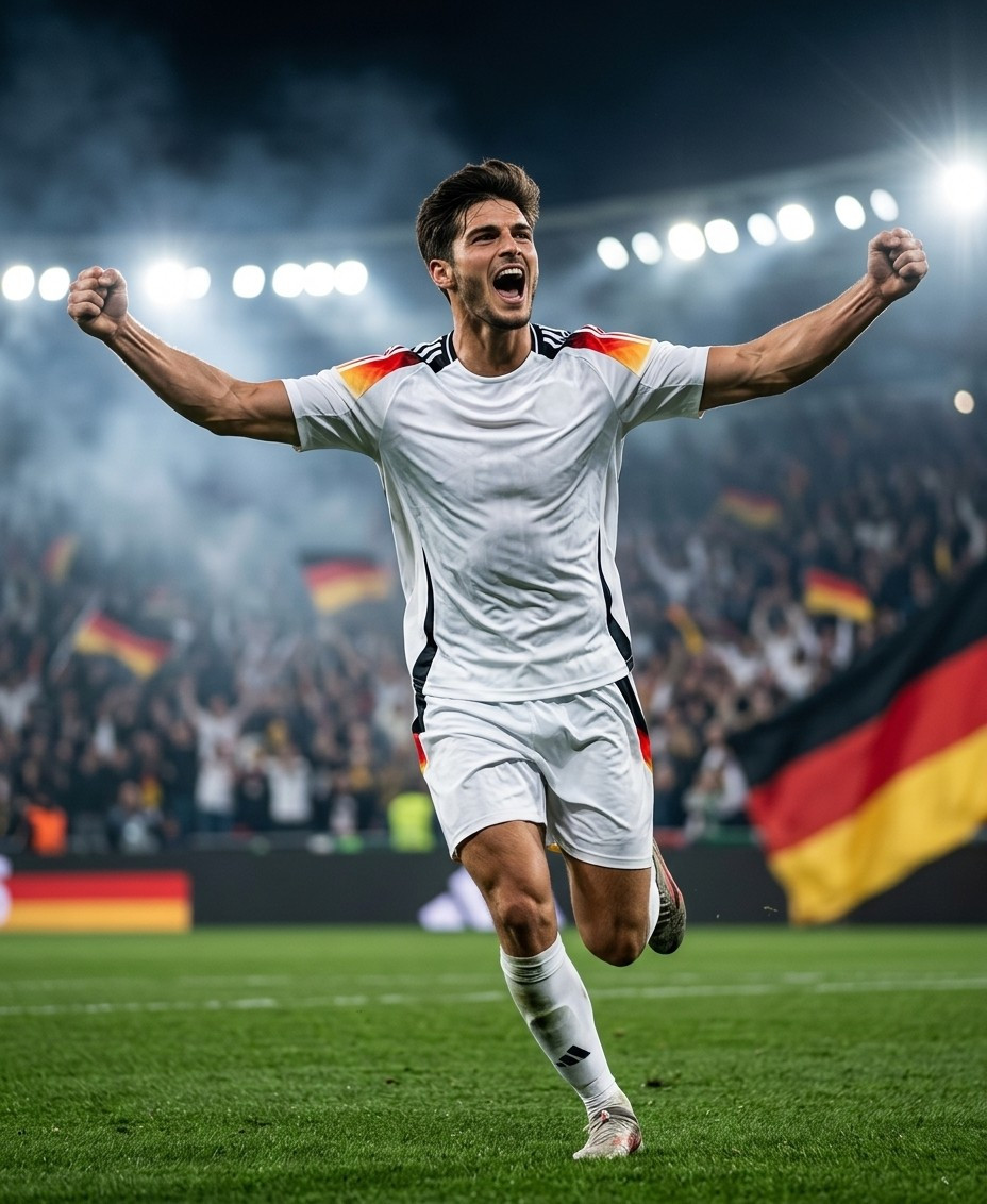 Fan flex portraits — goal celebration run (Male)