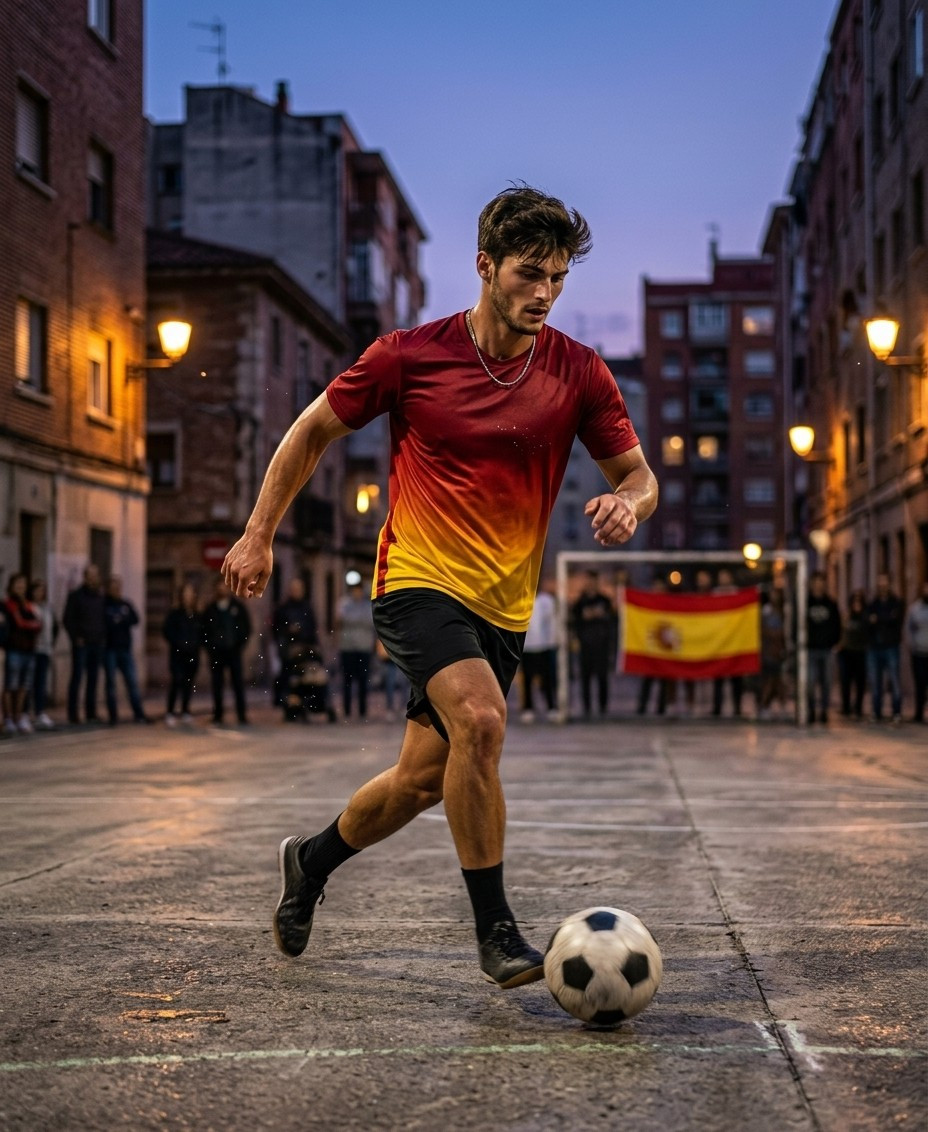 Fan flex portraits — street field dribble (Male)