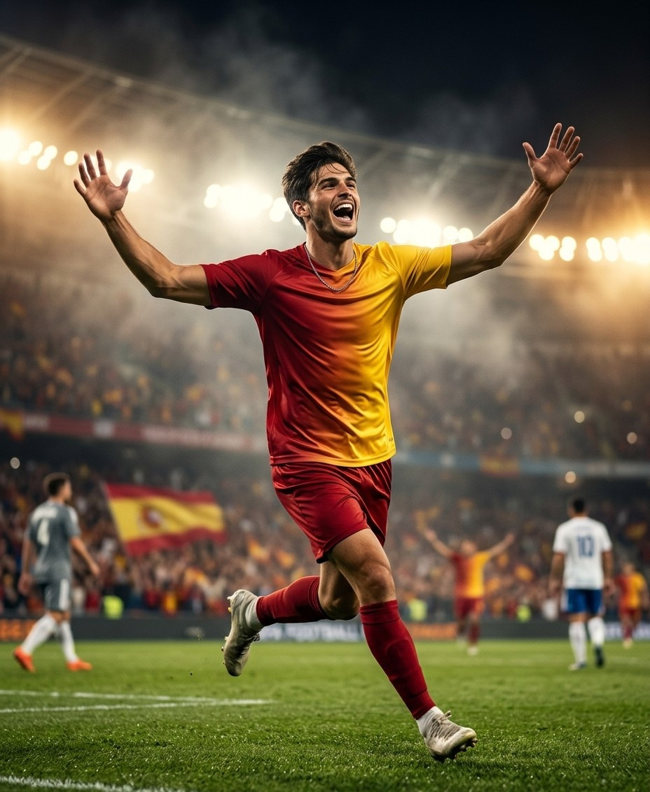 Fan flex portraits — goal celebration run (Male)