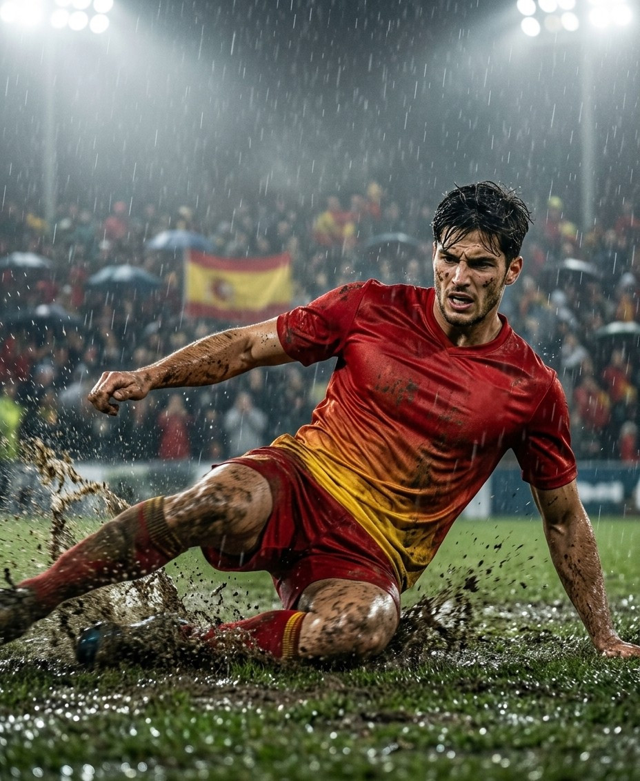 Fan flex portraits — muddy slide tackle (Male)