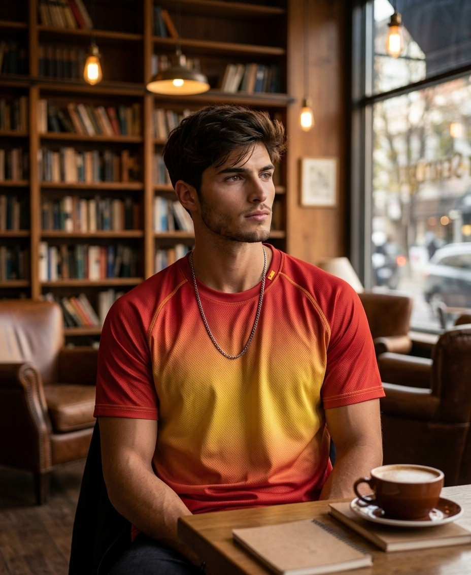 Supporter Lifestyle Portraits — cozy library café portrait (Male)
