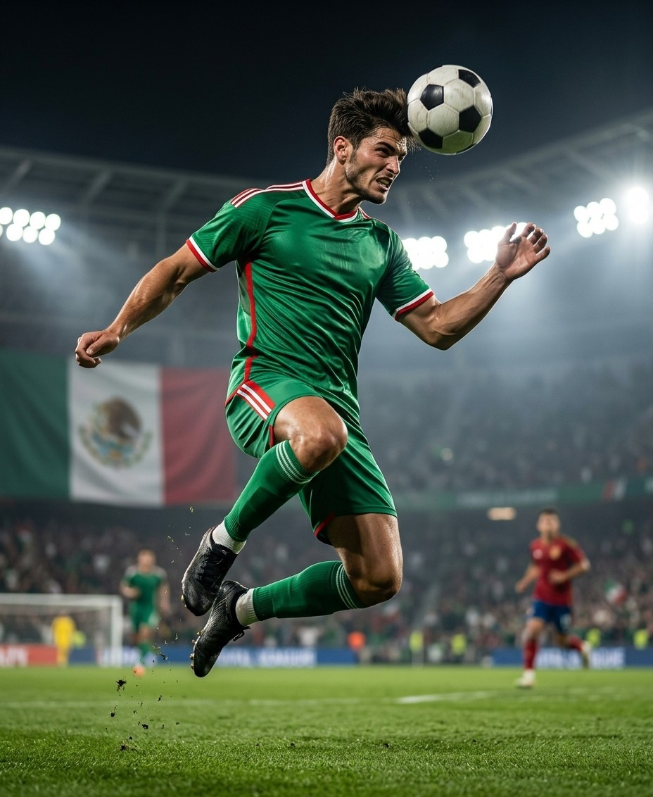 Fan flex portraits — floodlight header jump (Male)