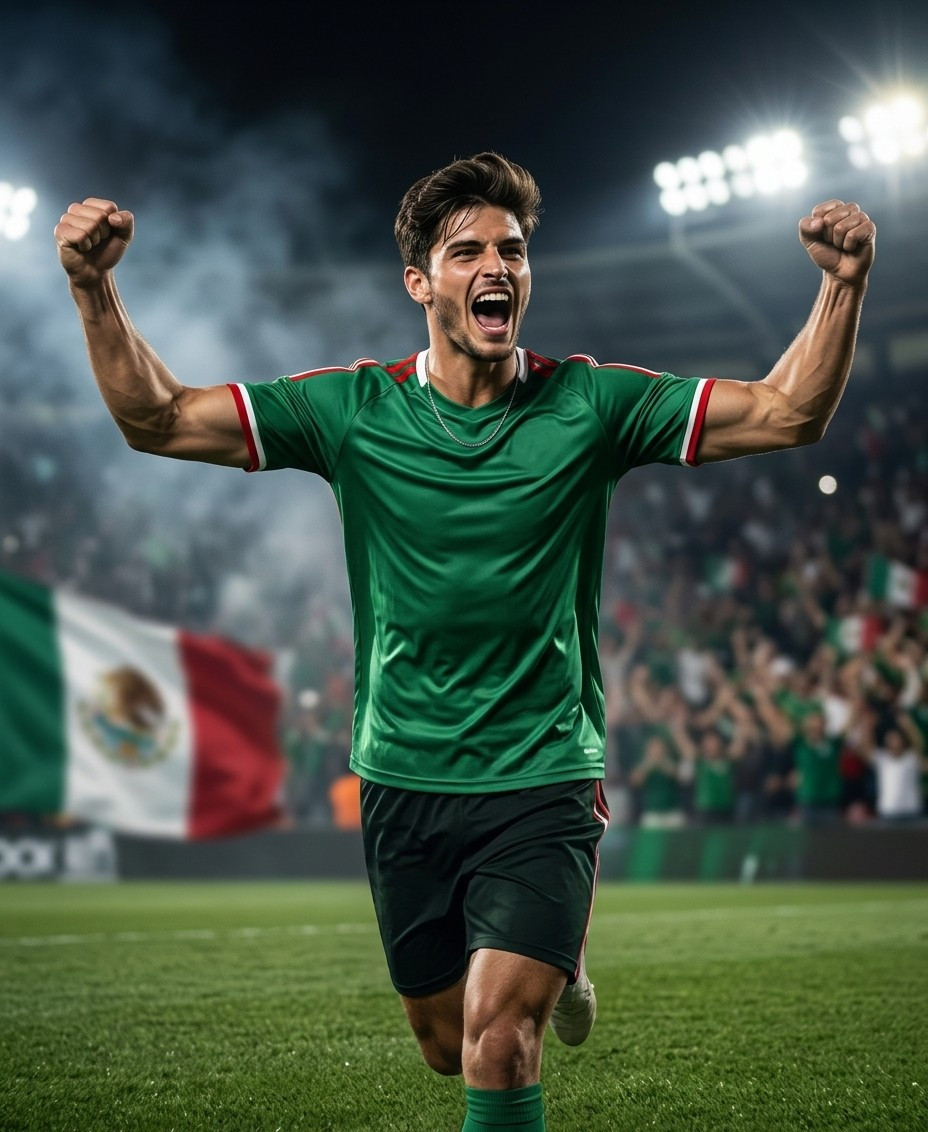Fan flex portraits — goal celebration run (Male)
