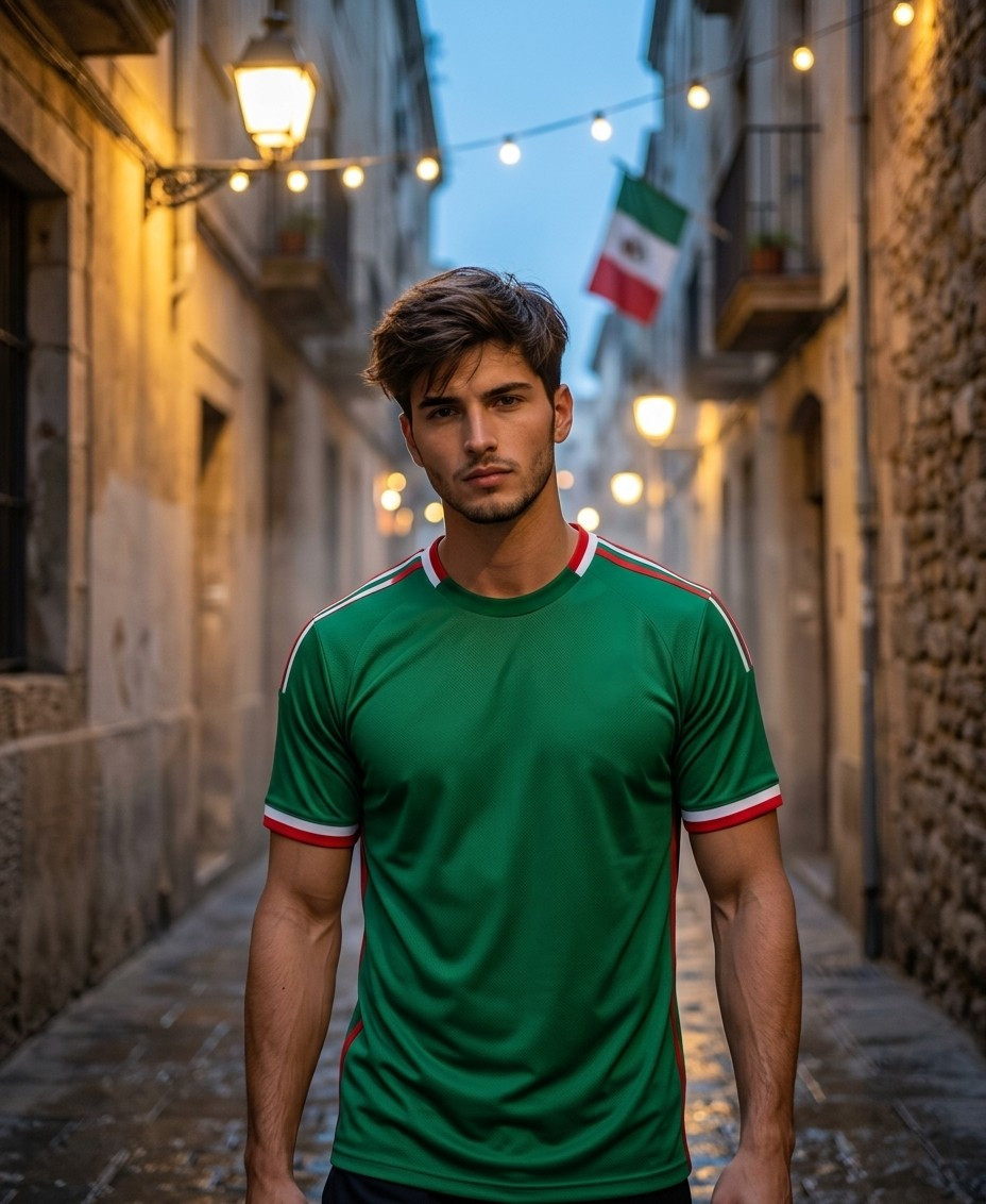 Supporter Lifestyle Portraits — old alley football portrait (Male)