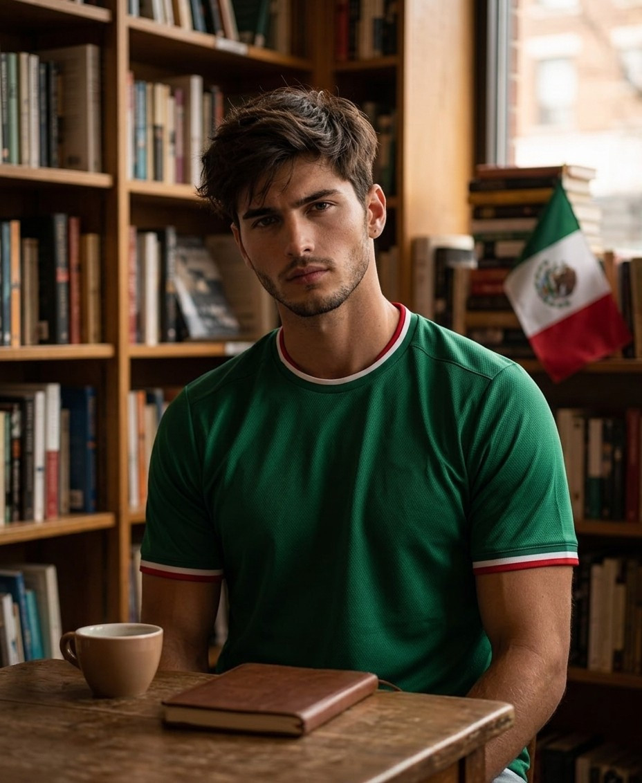 Supporter Lifestyle Portraits — bookstore football aesthetic (Male)