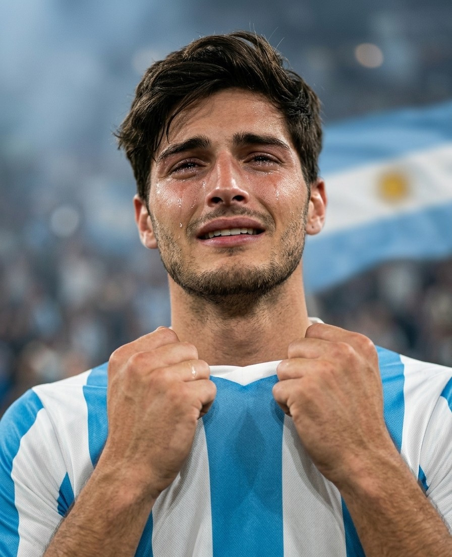 Football Star Poster Series — Emotional Close-Up Fan Portrait (Male)