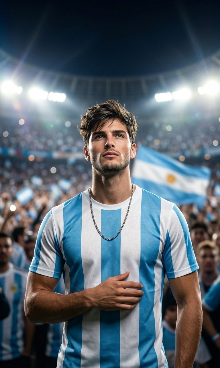 Football Star Poster Series — Stadium Light Portrait (Male)