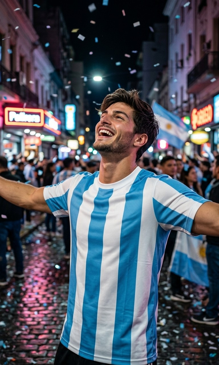 Football Star Poster Series — Street Confetti Celebration (Male)