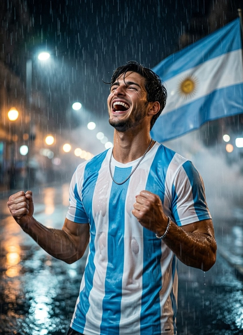 Football Star Poster Series — Rain Victory Street Portrait (Male)