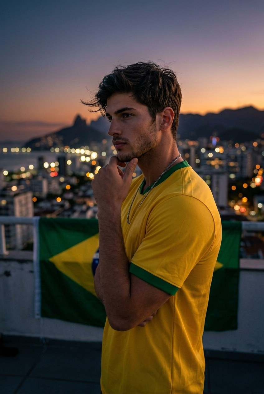 Football Star Poster Series — Rooftop Dream Portrait (Male)