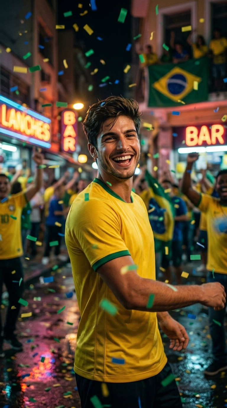Football Star Poster Series — Street Confetti Celebration (Male)