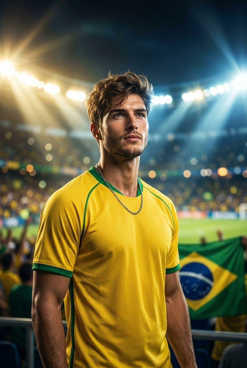 Football Star Poster Series — Stadium Light Portrait (Male)