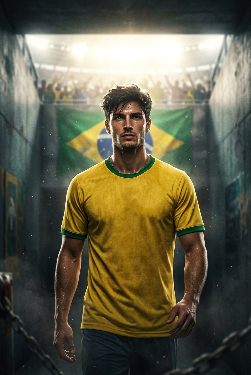 Football Star Poster Series — Tunnel Emotion Portrait (Male)