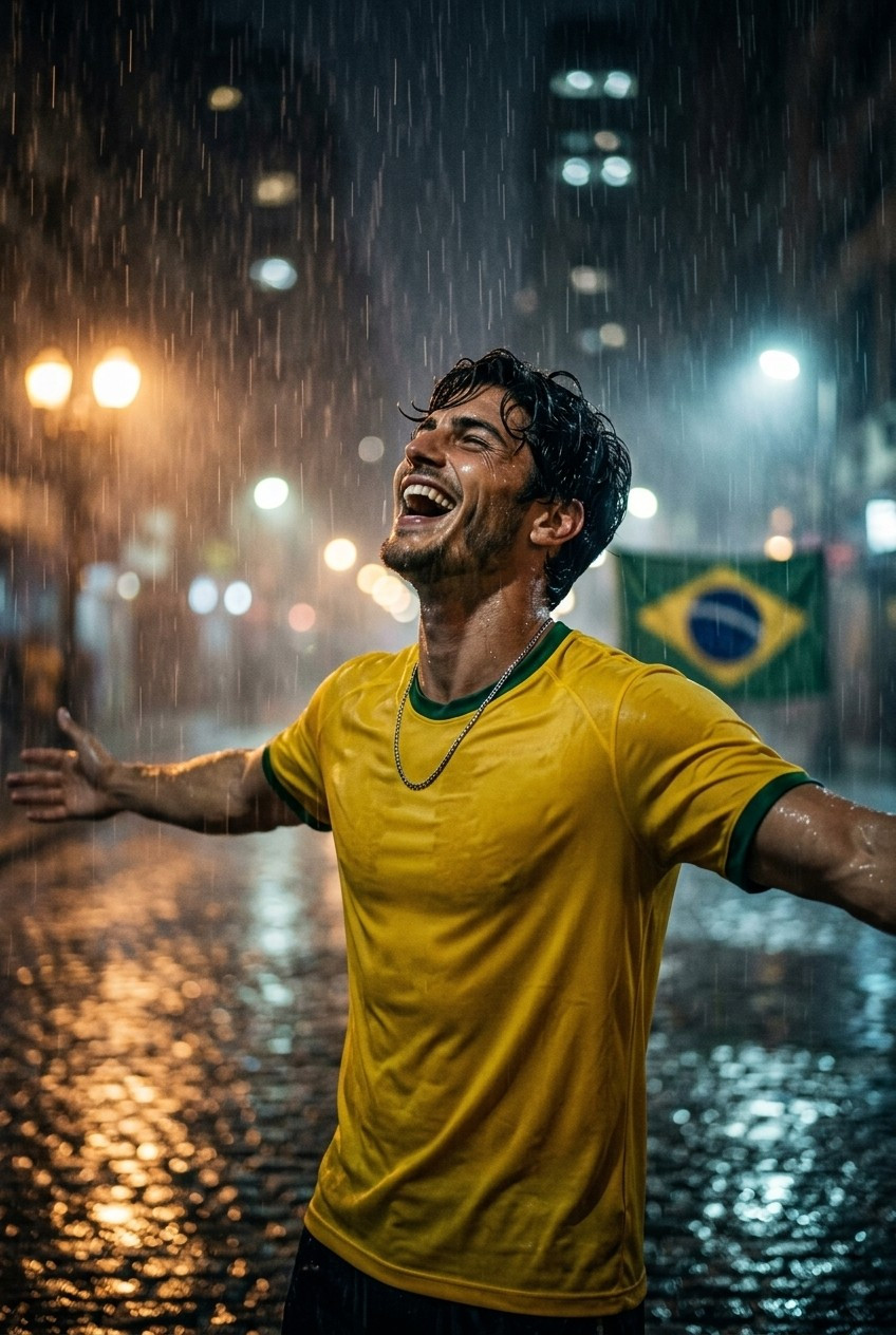 Football Star Poster Series — Rain Victory Street Portrait (Male)
