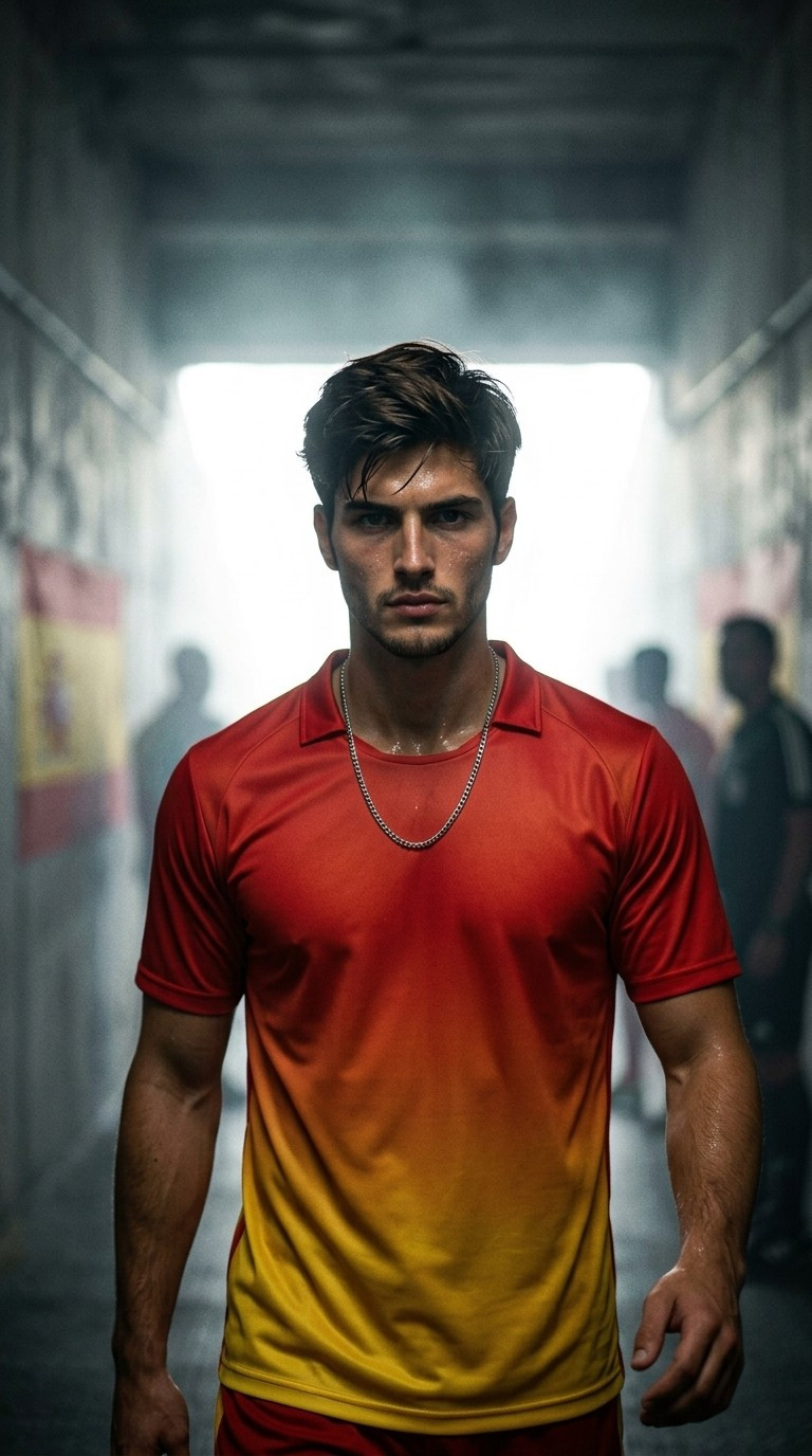 Football Star Poster Series — Tunnel Emotion Portrait (Male)