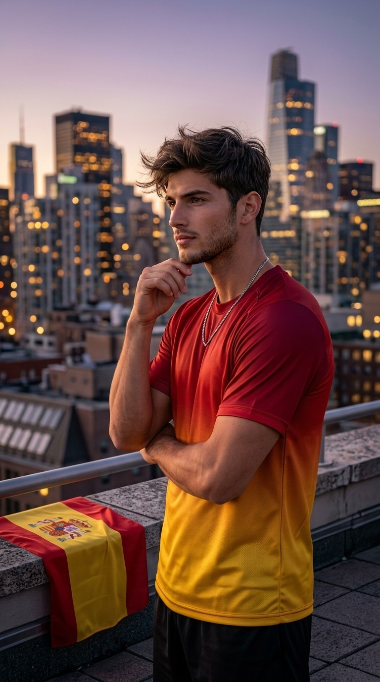 Football Star Poster Series — Rooftop Dream Portrait (Male)